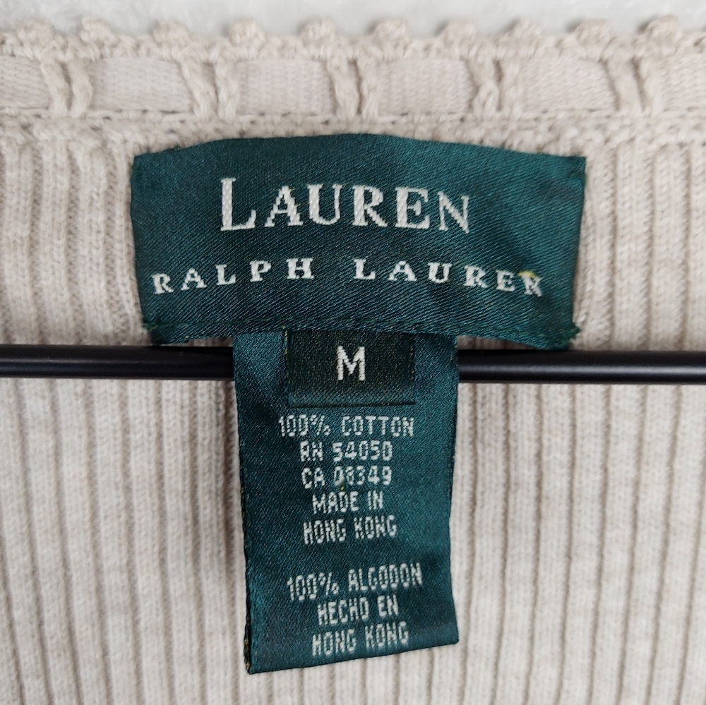 Ralph Lauren Ribbed Neutral Top - Picture 9 of 9